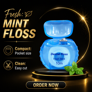 Hilo Dental Encerado con Menta y Logotipo Personalizado al por Mayor, 50M, Dispensador Portátil de PP, Hilo Dental en Bolsa con Cierre Hermético - Product Image 1