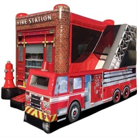 Location de caserne de pompiers gonflable Camion de pompiers gonflable Maison de rebond Toboggan Combo Vente directe d'usine