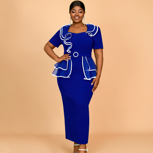 blue dress for baby girl Royal Blue Chiffon Short Sleeve Wrap V-Neck Front Slit Maxi Dress –  PinkBlush main image 0