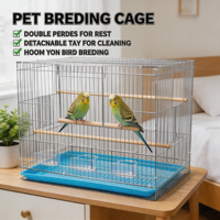 Cage d'élevage pour perroquets en fil galvanisé, avec plateau en plastique robuste et porte d'accès, vente en gros