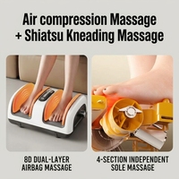 Masseur de pieds M Phenitech avec chaleur, shiatsu, pression d'air, massage des mollets, en plastique ABS, contrôle du temps, 9 niveaux d'intensité, 3 thérapies chauffantes
