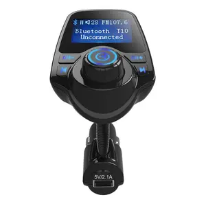 FM Transmitter BT 5.0 Car Kit Handsfree AUX MP3 Music Player Support TF Card Playback 5V 2.1A USB Car Charger