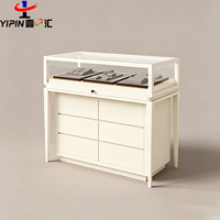 Vitrine de présentation de bijoux en bois, multifonctionnelle, design antique, pour montres et produits, avec présentoir en verre