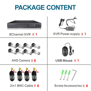 Kit XVR AHD 4CH/8CH 2MP 1080P HD avec caméra bullet grand angle à vision nocturne infrarouge, système de surveillance CCTV pour utilisation intérieure et extérieure - Product Image 3