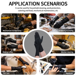Guanti in Nitrile Neri Monouso da 12 Pollici, Compatibili con Touchscreen, per Uso Industriale, Protettivi, Antiscivolo, per Manutenzione Meccanica - Product Image 2