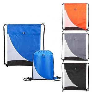 Mochila con Cordón de Poliéster 210D Personalizada al por Mayor con Logotipo, Bolsillo Frontal, Bolsa Deportiva de Lona con Cordón y Patrón de Letras - Product Image 4