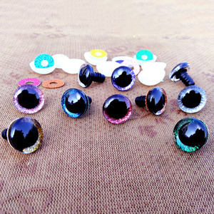 Occhi di sicurezza in plastica 3D accessori per cucire grandi Glitter alla moda occhi di animali ripieni per il giocattolo fai da te - Product Image 2