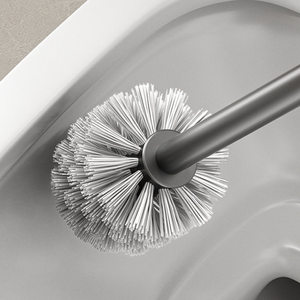 Toilet <b>Brush</b> Holder Gunmetal Black Modern Wall Mounted Rust Resistant Bathroom Cleaner Storage Rack - Product Image 4