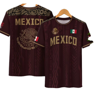 Maillot de l'équipe nationale du Mexique en polyester/coton 220g, imprimé en sérigraphie, design formel uni