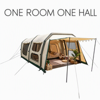 Tente gonflable rapide YYD OVERLAND pour le camping familial, 14,7 m², une pièce, un salon, double couche, 420 cm x 350 cm, 4 à 6 personnes