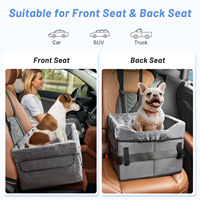 Siège rehausseur double premium pour chien, pour petits chiens, transporteur de voyage pour animaux de compagnie avec ceinture de sécurité pour 2 petits chiens