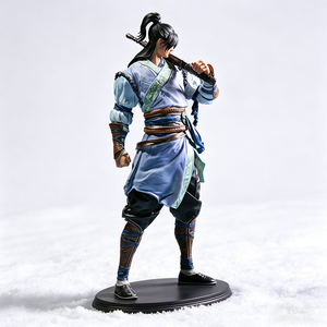 Estatua de Resina de Alta Precisión de Espadachín, Figura Coleccionable de Héroe Wuxia Chino, Decoración de Escritorio de Estilo Oriental Exquisito - Product Image 1