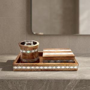 Juego de Quemadores de Incienso de Sándalo Hechos a Mano con Incrustaciones de Madreperla, Difusor Aromático para Uso en Todas las Estaciones, Decoración para Ramadán y Eid - Product Image 1