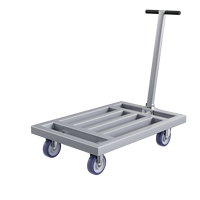 Carretilla Industrial Plegable de Acero con 4 Ruedas para Transporte de Mercancías, Uso en Almacenes, OEM Disponible, Construcción Duradera