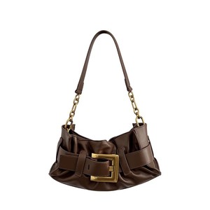 Sac fourre-tout plissé en cuir souple Kobidou noir avec boucle magnétique, sac à bandoulière pour usage quotidien, collection automne 2025 - Product Image 5
