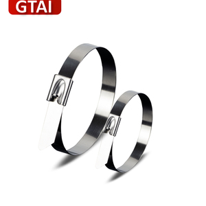 روابط كابلات ذاتية القفل من الفولاذ المقاوم للصدأ <span class=keywords><strong>304</strong></span> من GATI، 10 مم × 350 مم، غير مطلية، 100 قطعة/كيس - Product Image 2