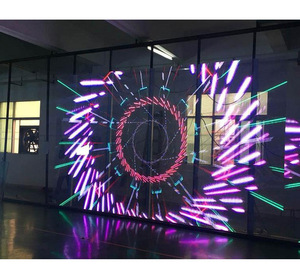 Tenda per finestra in vetro per esterni per interni schermo a <span class=keywords><strong>LED</strong></span> trasparente P3.91-7.8 <span class=keywords><strong>LED</strong></span> Video Wall Shopping Mall Advertising