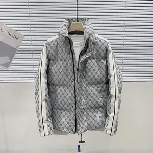 Yufan – doudoune à col montant pour homme, nouvelle veste en Jacquard gris avec lettre B, Design à la mode