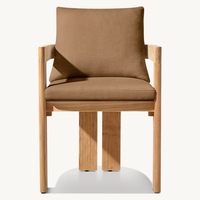 Ensemble de table à manger en teck pour villa extérieure, style moderne, mobilier de luxe pour hôtel, utilisation en cour