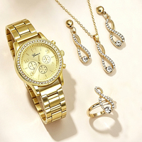 Ensemble de montres et de bijoux tendance pour femmes, montres à quartz pour un usage quotidien décontracté, style simple et exquis