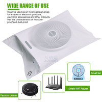 Sacs plats biodégradables translucides givrés avec impression personnalisée, pochette intérieure anti-humidité et anti-poussière pour appareils électroniques PLA+PBAT