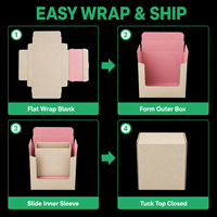 Caja de Envío con Cierre Superior, Cartón Corrugado, Laminación Brillante, Reciclada, Logotipo Personalizado, Forro Rosa, Embalaje para Comercio Electrónico