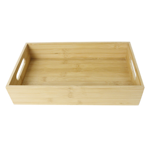 Bán buôn Stackable lớn tre tự nhiên hộp lưu trữ bin tổ chức với xử lý - Product Image 3