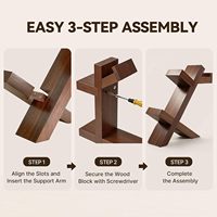 Support pour équipement de jeu 3-en-1 en bois avec base antidérapante pour manettes et casque PS5 Xbox Switch