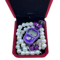 Verre fait à la main 33 Tesbih compteur de doigt numérique avec perles de prière chapelet islamique Tasbih EID cadeau