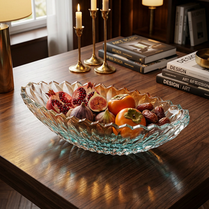 Bol à fruits en cristal coloré, plat à dessert, à gâteau, à bonbons, à collations, grande taille, bol décoratif pour centre de table - Product Image 3