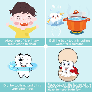 Kotak Peri Gigi, dudukan gigi kayu dapat menyimpan 20 gigi bayi hilang, kabel umbilikal rambut janin dan Rekam informasi bayi bayi - Product Image 6