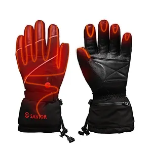 hand selbst heizung handschuhe Suppliers-Retter Winter Erwärmung Touchscreen Winddicht Wiederaufladbare Elektrische Beheizten Ski Handschuhe