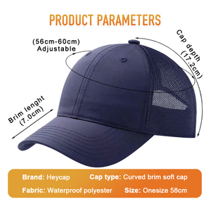 Cappelli Trucker Sportivi Impermeabili in Poliestere con Logo Personalizzato, 6 Pannelli in Rete, Ricamo 3D, Unisex, Alta Qualità - Product Image 3