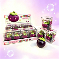 Mainan Squishy TPR Buatan Tangan Bentuk Kue Cokelat Buah dengan Blok Bangunan, Simulasi Kotak Display, Suara Renyah, Pereda Stres