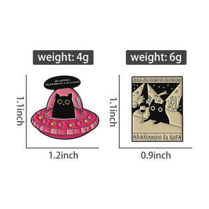 Lustige spanische Alien Katze Emaille Pin entführen einen Menschen nicht kaufen Brosche Revers Abzeichen Schmuck Geschenk für Kinder Freunde Großhandel - Product Image 6