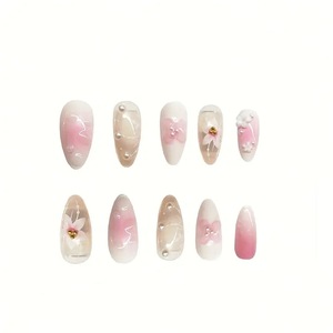 <span class=keywords><strong>Faux</strong></span> <span class=keywords><strong>ongles</strong></span> 3D en relief, dégradé rose nude, motif floral, autocollants amovibles pour extensions d'<span class=keywords><strong>ongles</strong></span>, vente en gros - Product Image 4