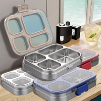 Boîte à bento ODM pour enfants, boîte à lunch isotherme, contenants à lunch étanches avec 4 compartiments, boîte à lunch pour enfants, école, sans BPA