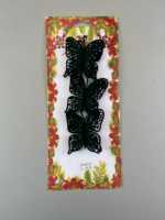 Décorations de Noël en velours en forme de papillon, ornements artificiels de libellule floquée pour la maison (Vert Chine)