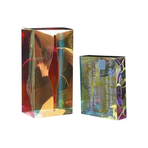 Creative Design Gift Box Holographic Transparent PET Makeup Egg Packaging Clear Laser Packaging Boxes