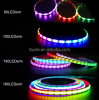 Bande lumineuse LED COB intelligente flexible numérique adressable WS2811 RGBIC 5V 12V 60LED 100LED 160LED de 5 mm pour la décoration intérieure
