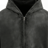 Sweat-shirts personnalisés Kornit DTG pour hommes, vêtements de sport, sweats à capuche zippés graphiques gothiques délavés à l'acide, fabrication OEM