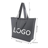 MOQ 50 pièces Sac fourre-tout tricoté personnalisé de couleur unie, couleurs avant et arrière différentes, logo personnalisé, sac de shopping grande capacité