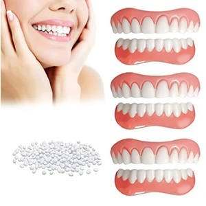 Fausses dents complètes personnalisées, couvrant l'ensemble de la dentition, embellissent le sourire, blanchissent les dents, facettes dentaires, ajustement confortable, prothèse flexible - Product Image 1
