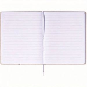 Large Plain Linen Cover Writing Journal 256 Ruled Cream Pages Ribbon <b>Bookmark</b> Lay Flat Desk Size Lined Notebook Made Guangdong - Product Image 3