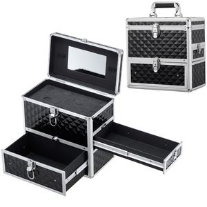 Nail Supplies Storage <b>Case</b> Travel Nail Storage Box Large <b>Makeup</b> <b>Case</b> with Mirror Cosmetic Organizer for Make up Artist Nail Tech - Product Image 1