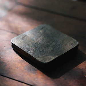 Retro rock-patterned <b>teacup</b> holder coaster, household bamboo heat-insulating tea tray, Kung Fu tea ceremony accessories - Product Image 4