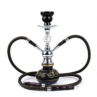 Chicha arabe créative en forme de globe, petite taille, à tube simple ou double, ensemble de chicha en métal finition miroir pour le commerce électronique transfrontalier