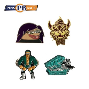Customized cutout shape new design gold lapel pins - 2" soft enamel pins black nickel plated - Product Image 4