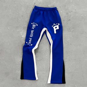 Top Quality Puff Printing Streetwear Flare Stack <b>Pants</b> Custom Logo <b>Stretch</b> Jogger Vintage Cotton Fleece <b>Men</b> Sweatpants - Product Image 5