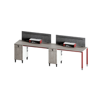 Poste de travail modulaire moderne et durable pour 2-4-6 personnes avec armoire de rangement et écran de séparation pour l'intimité